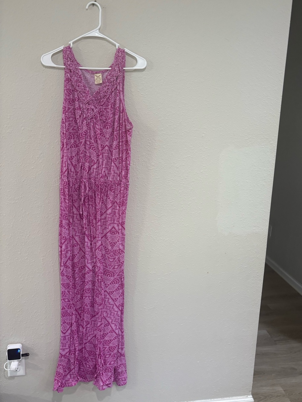 Pink Patterned Sleeveless dress 3x